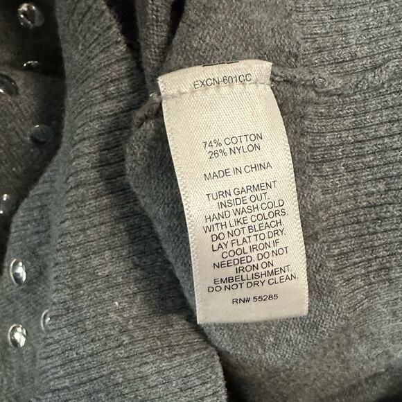 Express Small Studded Pullover Casual Sweater Gray Silver Womens Small - Picture 6 of 6